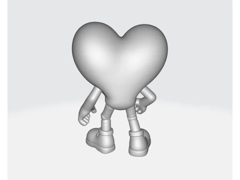 Cute Heart Character Valentines Day Gift Adorable Love Figurine for Home Decor Desk or Romant 3D Print Model