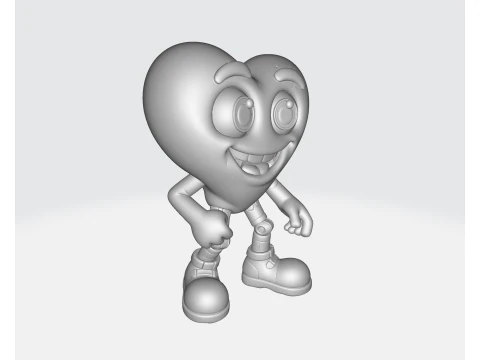 Cute Heart Character Valentines Day Gift Adorable Love Figurine for Home Decor Desk or Romant 3D Print Model