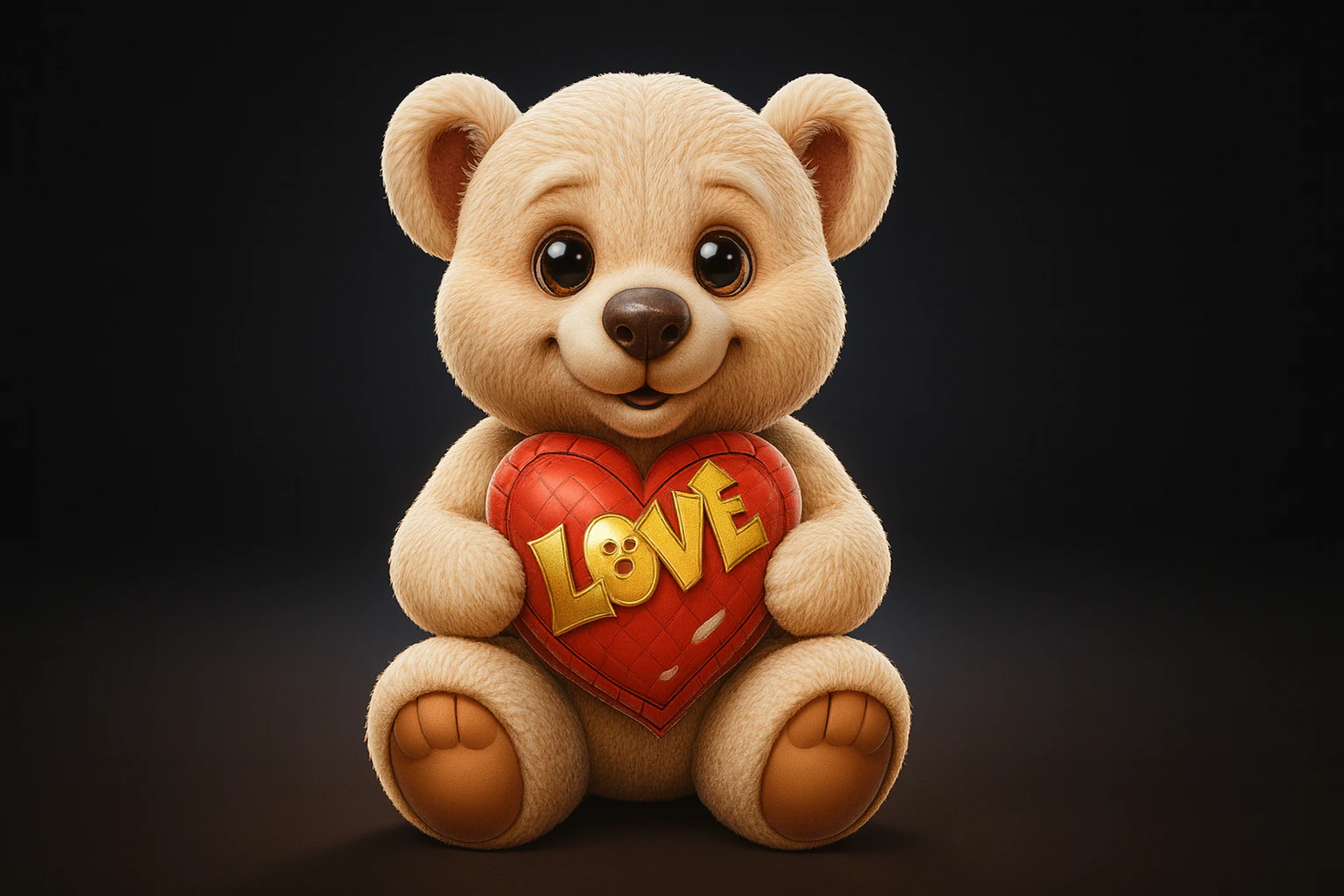 Orsetto di San Valentino con cuore d'amore Simpatico regalo romantico per la decorazione di San Valentino Modello di stampa 3D .c4d .max .obj .3ds .fbx .stl .blend 