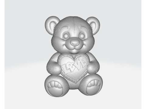 Orsetto di San Valentino con cuore d'amore Simpatico regalo romantico per la decorazione di San Valentino Modello di stampa 3D