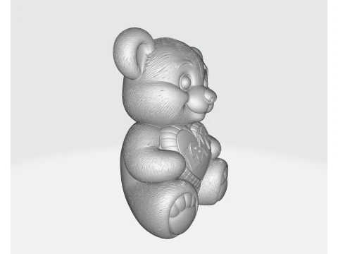 Orsetto di San Valentino con cuore d'amore Simpatico regalo romantico per la decorazione di San Valentino Modello di stampa 3D