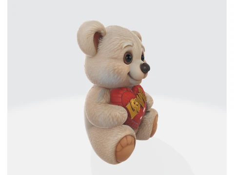 Orsetto di San Valentino con cuore d'amore Simpatico regalo romantico per la decorazione di San Valentino Modello di stampa 3D