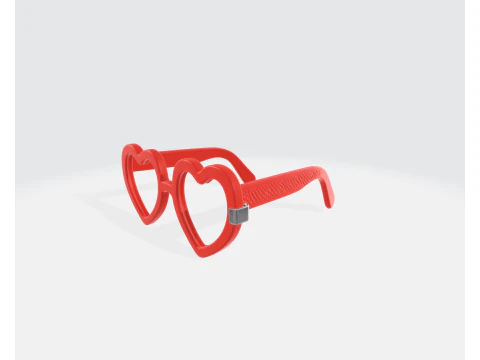 Occhiali a cuore Occhiali da amore per San Valentino Cornici romantiche a cuore rosso Regalo divertente per le coppie Modello di stampa 3D