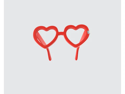 Occhiali a cuore Occhiali da amore per San Valentino Cornici romantiche a cuore rosso Regalo divertente per le coppie Modello di stampa 3D