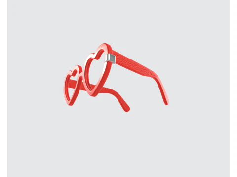 Occhiali a cuore Occhiali da amore per San Valentino Cornici romantiche a cuore rosso Regalo divertente per le coppie Modello di stampa 3D
