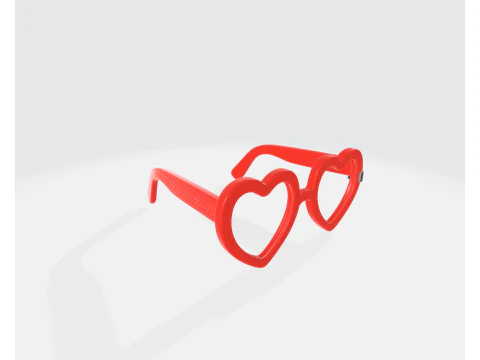 Occhiali a cuore Occhiali da amore per San Valentino Cornici romantiche a cuore rosso Regalo divertente per le coppie Modello di stampa 3D