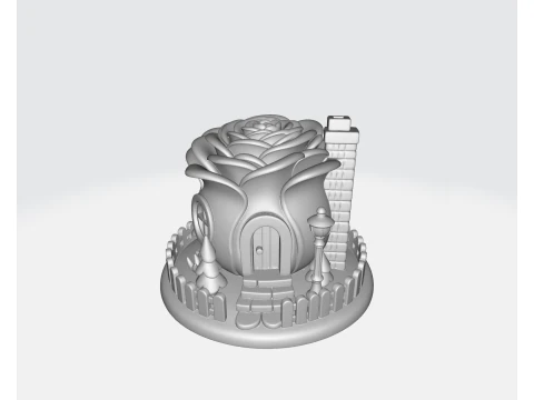 Romantic Rose House Valentines Day 3D Printed Decorative Home Love Gift Fairy Tale Rose Cottage 3D Print Model