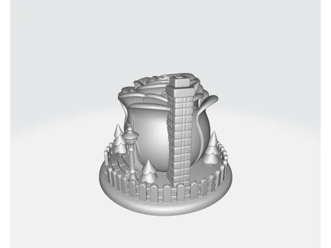 Romantic Rose House Valentines Day 3D Printed Decorative Home Love Gift Fairy Tale Rose Cottage 3D Print Model