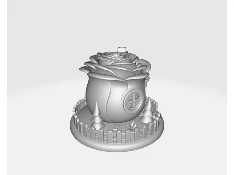 Romantic Rose House Valentines Day 3D Printed Decorative Home Love Gift Fairy Tale Rose Cottage 3D Print Model