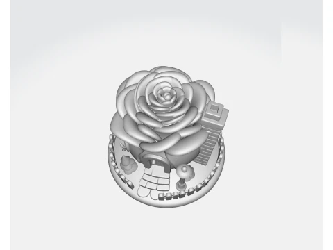 Romantic Rose House Valentines Day 3D Printed Decorative Home Love Gift Fairy Tale Rose Cottage 3D Print Model