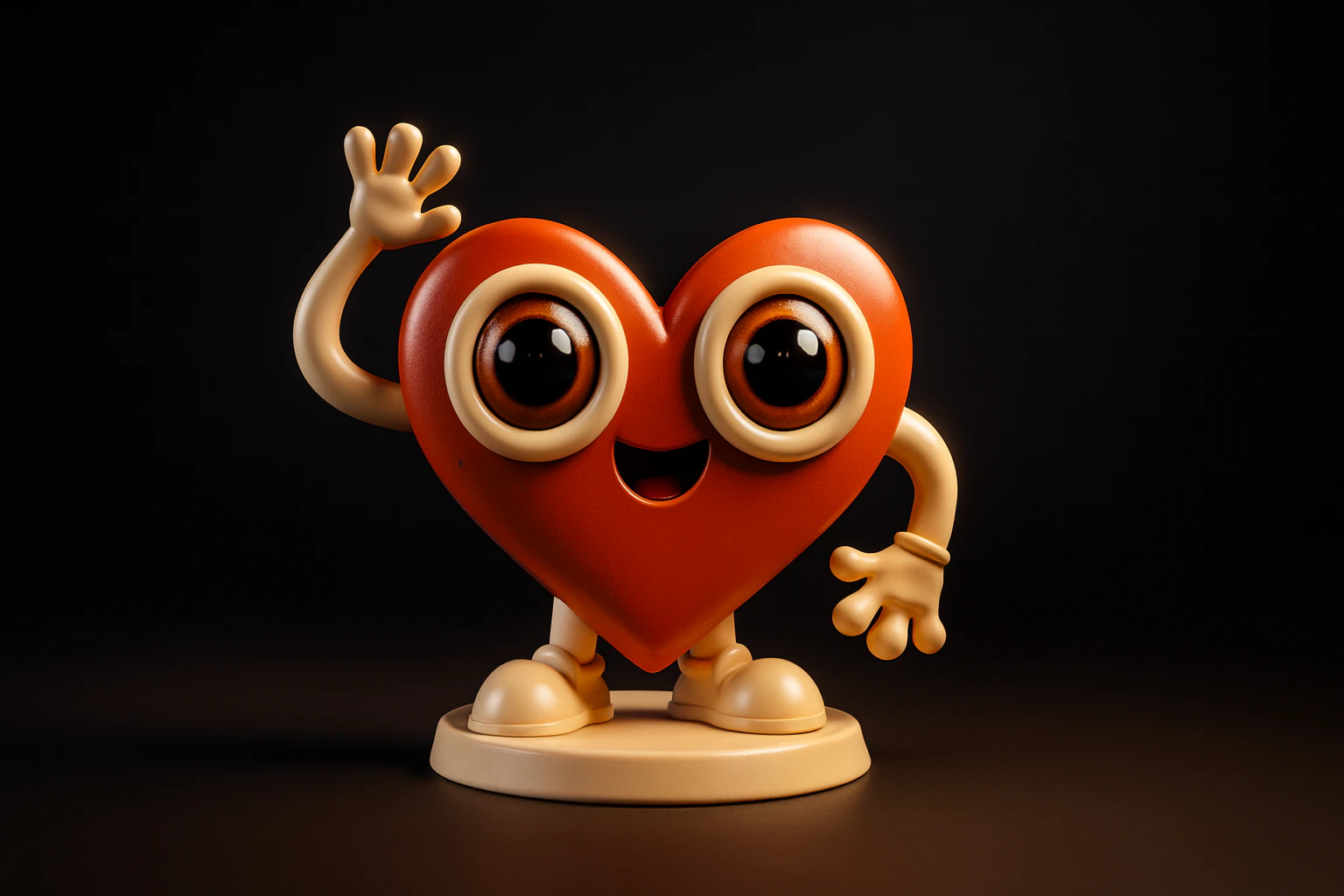 Niedliche Herzfigur, 3D-Druck, Valentinstag-Dekoration, Kawaii-Liebesfigur, romantisches Geschenk f&uuml;r Ihn oder 3D Druckmodell .c4d .max .obj .3ds .fbx .stl .blend 