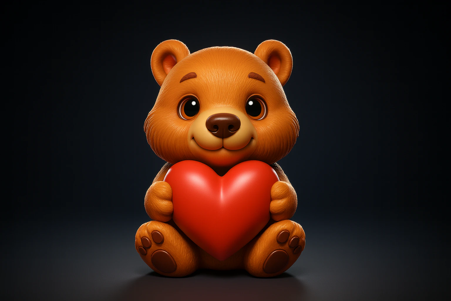 Cute Teddy Bear Holding Heart Valentines Day 3D Print Gift Romantic Love Decor for Couples 3D Print Model .c4d .max .obj .3ds .fbx .stl .blend 