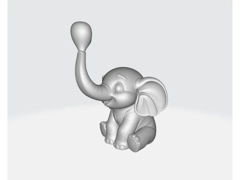 Simpatico elefante con cuore Figurina stampata in 3D di San Valentino, regalo romantico per lei o per lui Amore E Modello di stampa 3D