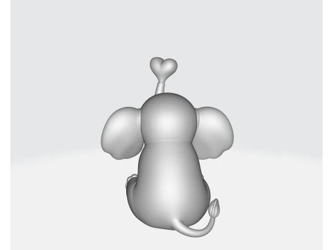 Simpatico elefante con cuore Figurina stampata in 3D di San Valentino, regalo romantico per lei o per lui Amore E Modello di stampa 3D