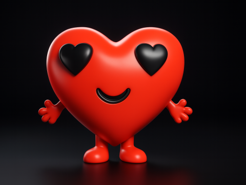 Cute Valentine Heart Character Figurine Smiling Love Heart 3D Printed Decor Romantic Saint Valen 3D Printing