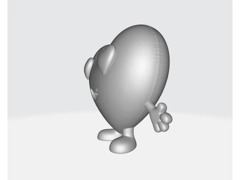 Figurine mignonne de personnage de c&oelig;ur de Saint-Valentin, c&oelig;ur d'amour souriant, d&eacute;cor imprim&eacute; en 3D, romantique Saint Valen Modèles 3D en vedette