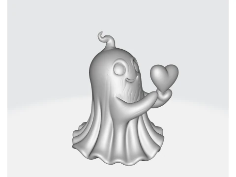 Cute Valentine Ghost Holding Heart Romantic 3D Printed Decor Gift for Love Anniversary Home Deco 3D Print Model