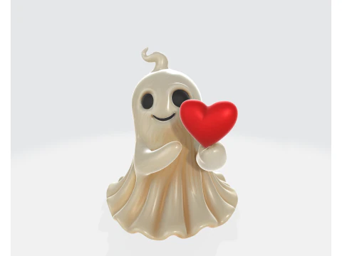 Cute Valentine Ghost Holding Heart Romantic 3D Printed Decor Gift for Love Anniversary Home Deco 3D Print Model