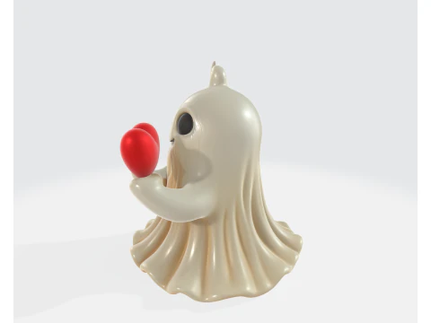 Cute Valentine Ghost Holding Heart Romantic 3D Printed Decor Gift for Love Anniversary Home Deco 3D Print Model