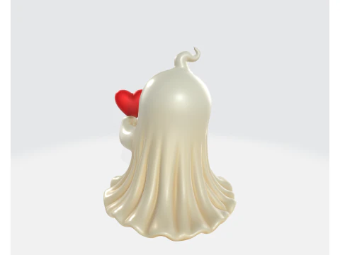 Cute Valentine Ghost Holding Heart Romantic 3D Printed Decor Gift for Love Anniversary Home Deco 3D Print Model