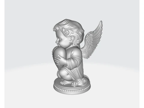Valentine Angel Holding Heart Statue Romantic 3D Printed Cherub Figurine for Love Gift Home Decor 3D Print Model