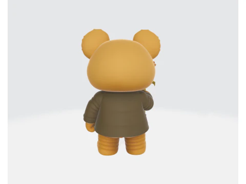 Valentine Teddy Bear with Rose Romantic 3D Printed Figurine Gift for Saint Valentine Decor 3D Print Model