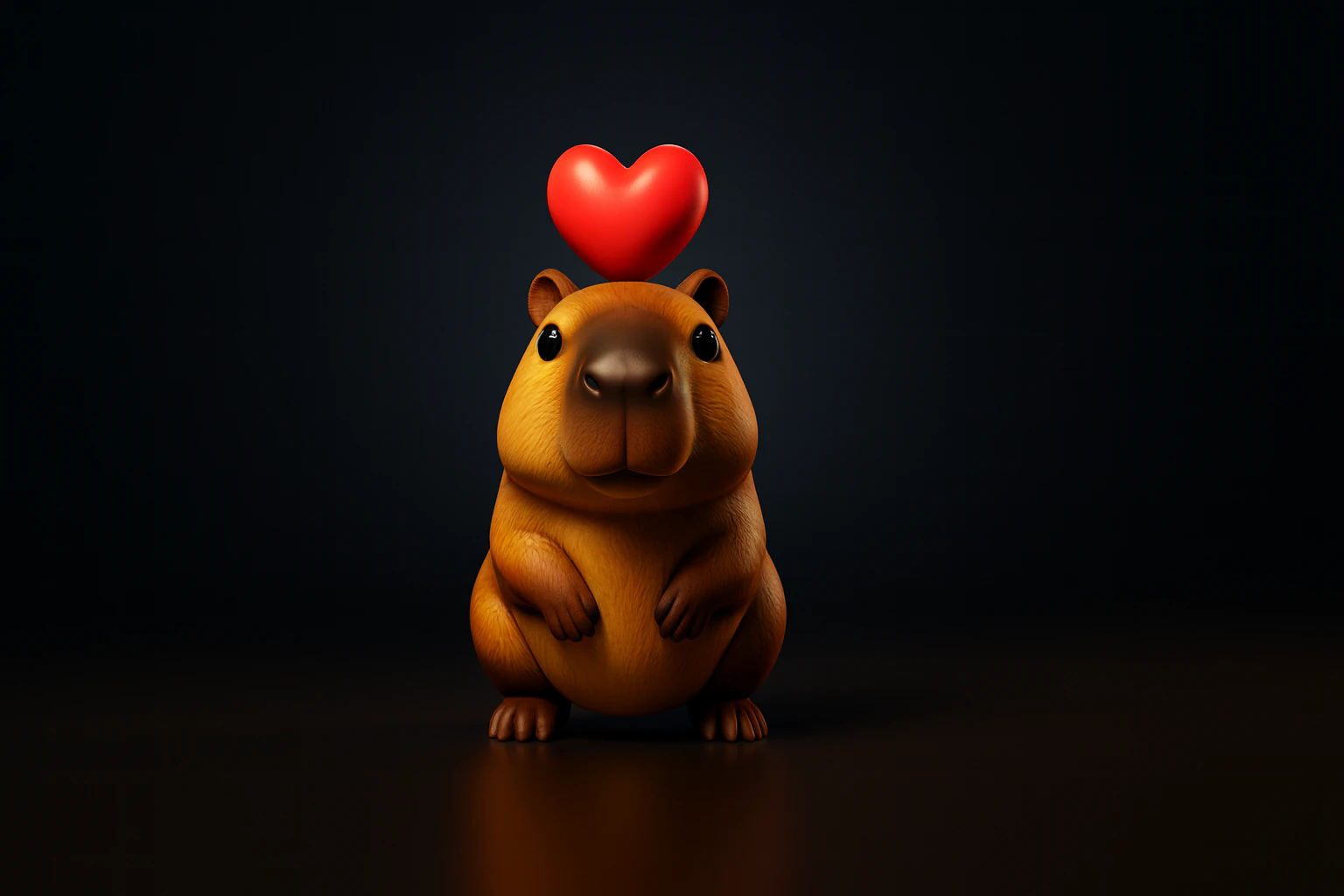 Schattige Capibara met hart Valentijnsdag 3D-geprint cadeau Romantisch bureaudecor Schattige liefde Fig 3D printmodel .c4d .max .obj .3ds .fbx .stl .blend 