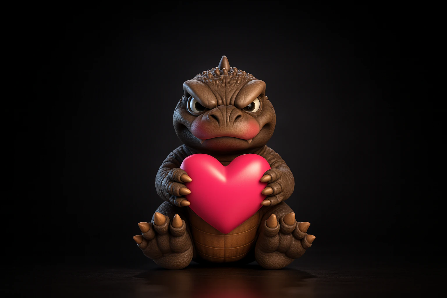Valentine Monster Holding Heart Adorable Desk Decor Romantic Gift for Him Her Valentines Day Ho 3D Print Model .c4d .max .obj .3ds .fbx .stl .blend 