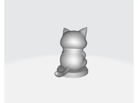 Figurine de chat mignonne de saint-valentin, Adorable chat d'amour imprim&eacute; en 3D tenant un c&oelig;ur, cadeau romantique pour Valentin Modèles 3D en vedette