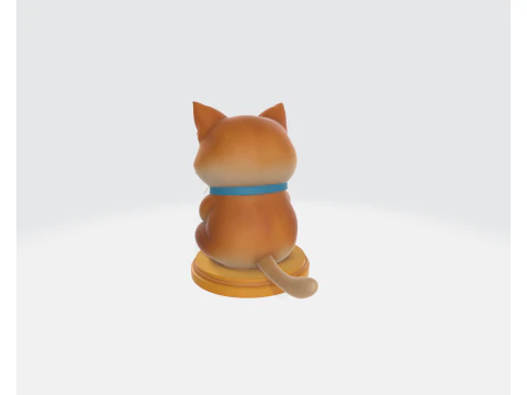 Figurine de chat mignonne de saint-valentin, Adorable chat d'amour imprim&eacute; en 3D tenant un c&oelig;ur, cadeau romantique pour Valentin Modèles 3D en vedette