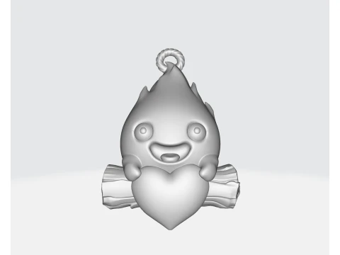 Figurine mignonne de saint-valentin en forme de c&oelig;ur de flamme, Adorable personnage de feu tenant un c&oelig;ur, cadeau romantique pour Vale Modèles 3D en vedette