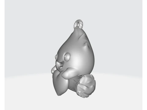 Figurine mignonne de saint-valentin en forme de c&oelig;ur de flamme, Adorable personnage de feu tenant un c&oelig;ur, cadeau romantique pour Vale Modèles 3D en vedette