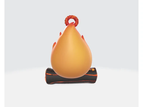Figurine mignonne de saint-valentin en forme de c&oelig;ur de flamme, Adorable personnage de feu tenant un c&oelig;ur, cadeau romantique pour Vale Modèles 3D en vedette
