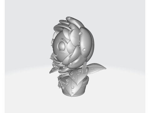 Cute Valentine Rose Planter Smiling Flower Character Romantic Home Decor 3D Print Model
