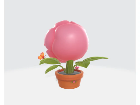 Schattig Valentijn Rose Planter glimlachend bloem karakter romantisch Home Decor 3D printmodel