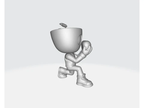 Personagem de planta de dia dos namorados segurando cora&ccedil;&atilde;o 3D impresso decora&ccedil;&atilde;o de presente rom&acirc;ntico para o dia dos namorados Modelo de Impressão 3D