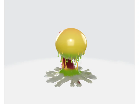 Heart Eyes Melted Emoji Valentine Gift Cute Love Emoji Sculpture for Romantic Decor 3D Print Model
