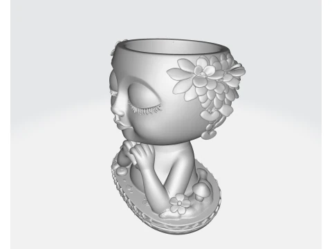 Valentine Heart Fairy Planter Statue Romantic 3D Printed Love Figurine Pot Cute Gift for Her Him 3D Print Model