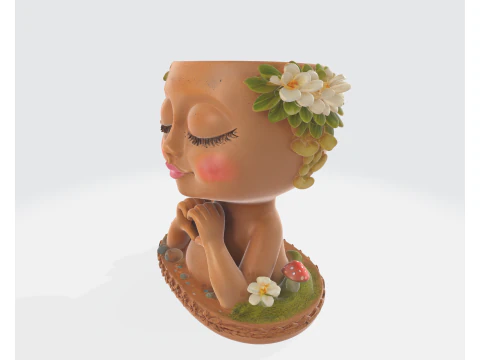 Valentine Heart Fairy Planter Statue Romantic 3D Printed Love Figurine Pot Cute Gift for Her Him 3D Print Model