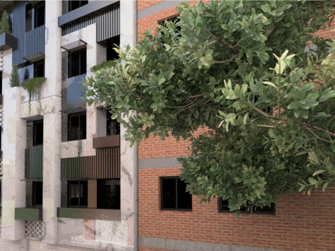 Office Building Exterior 3D मॉडल