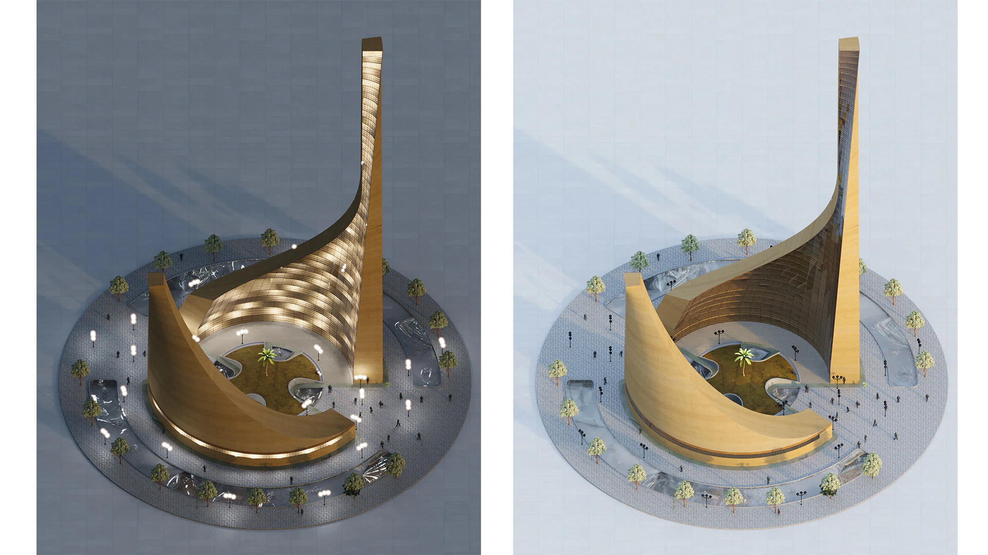 Dancing Tower Architectural Maquette rendering 3D Model .c4d .max .obj .3ds .fbx .stl .blend 
