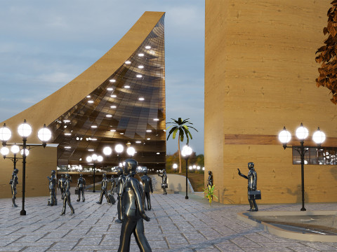 Dancing Tower Architectural Maquette rendering 3D Model