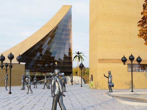 Dancing Tower Architectural Maquette rendering 3D Model