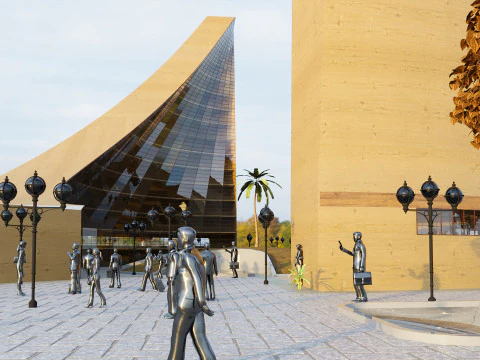 Dancing Tower Architectural Maquette rendering 3D Model