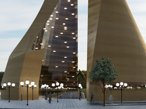 Dancing Tower Architectural Maquette rendering 3D Model