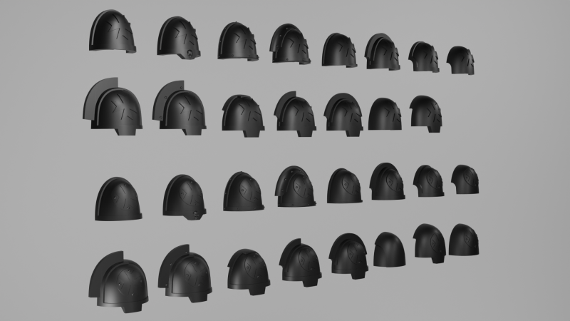 Templars shoulders 3D Model .c4d .max .obj .3ds .fbx .stl .blend 