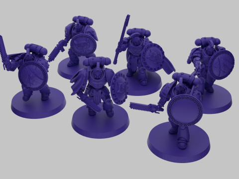 Minoan swordsmen SUPPORTS 3D Model