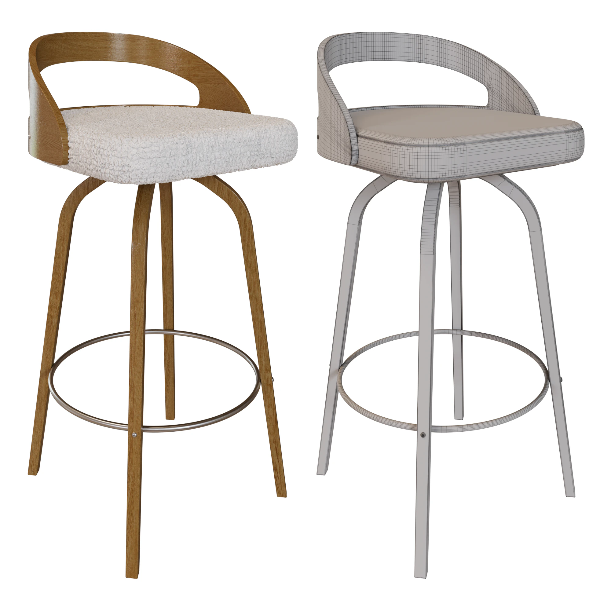 Half Bar Chair Halmar 3D Model .c4d .max .obj .3ds .fbx .stl .blend 