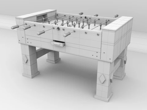 Vintage Foosball Table 3D Model