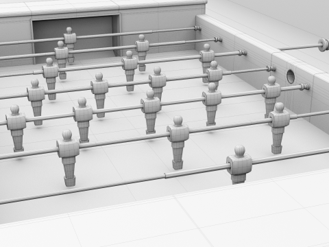 Vintage Foosball Table 3Dモデル